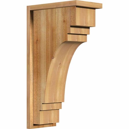 Ekena Millwork Pescadero Rough Sawn Corbel w/Backplate, Western Red Cedar, 8"W x 14"D x 26"H COR08X14X26PEC01RWR